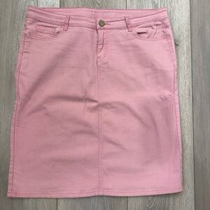 Pink Denim Skirt